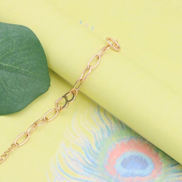 "Rose Gold Chain Bracelet with 'B' Initial Charm for Women, XPBL1129 - Picture 2 of 12